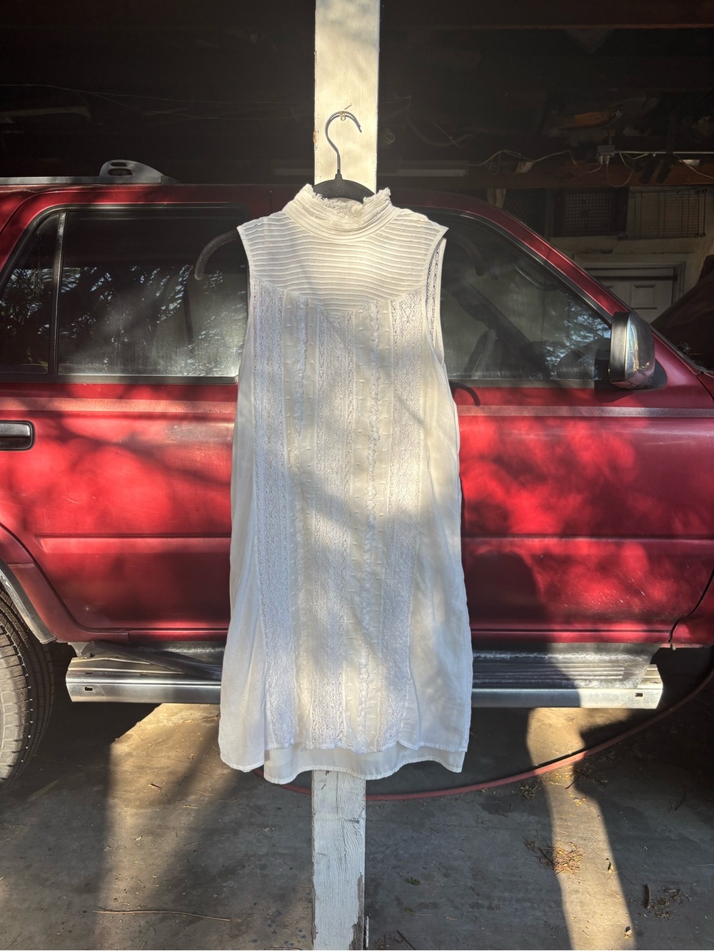 Frame Cream Sleeveless Midi Dress